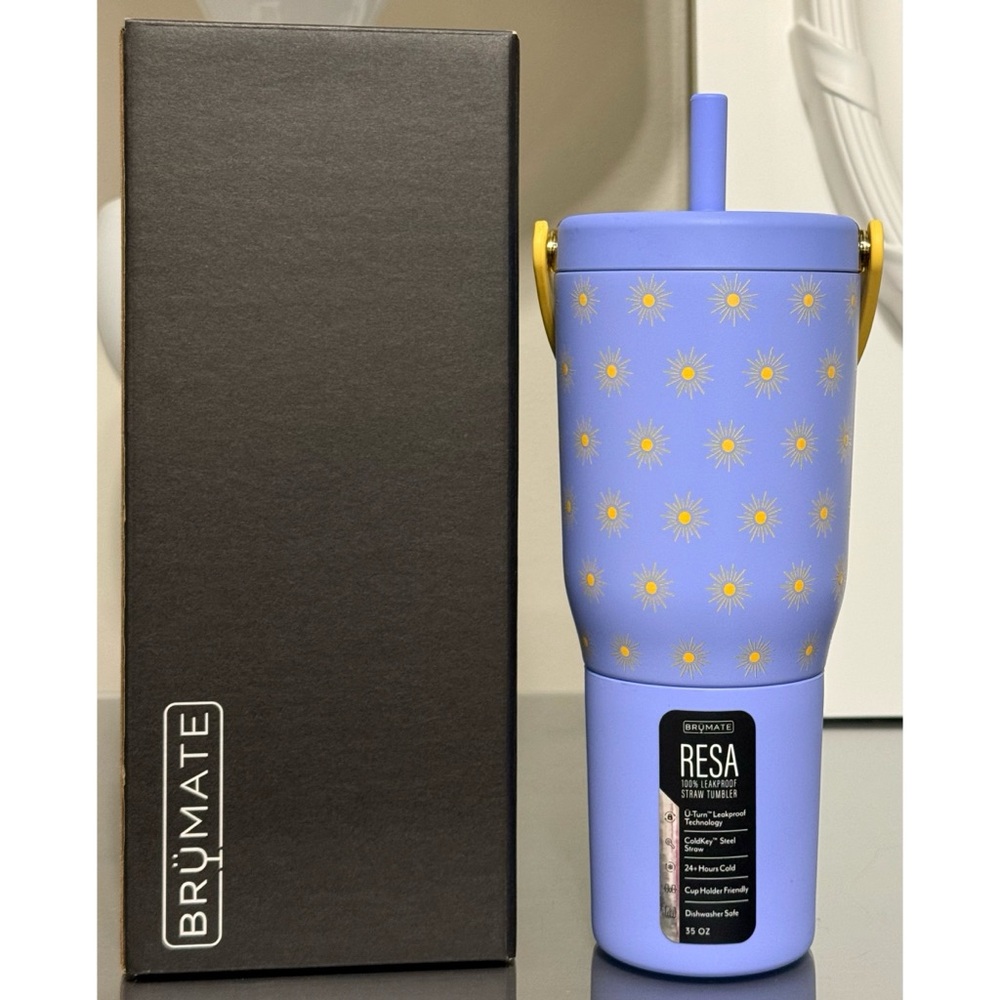 BruMate x Caribou Coffee‎ RESA 35oz Stainless Steel Straw Tumbler, SUNSHINE